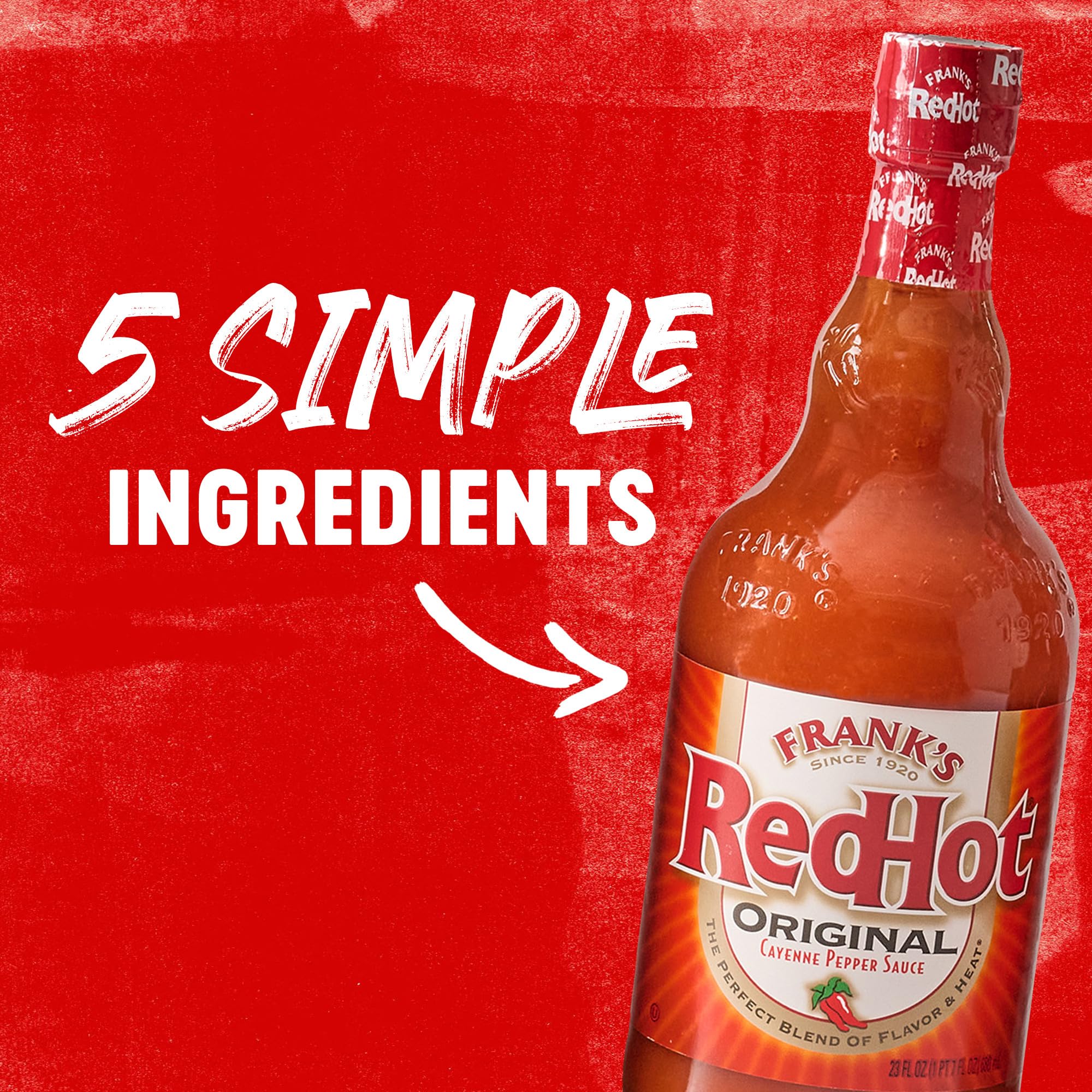 Frank's RedHot Original Hot Sauce, 23 fl oz (Pack of 12) - One 12 Pack of 23 Fluid Ounce Bottles of Original Cayenne Pepper Hot Sauce, Great