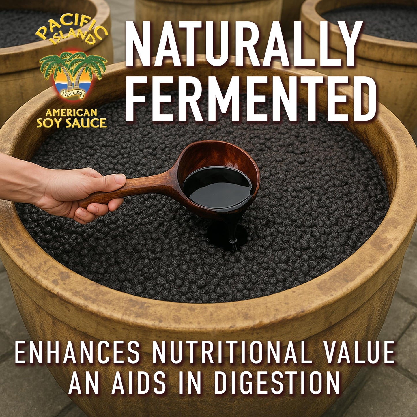 Pacific Island Naturally Fermented Soy Sauce, Low-Sodium • Fat-Free • Gluten-Free • Non-GMO • Sugar-Free • No MSG • 13 oz (2-Pack)