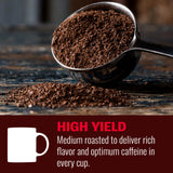 Hills Bros High Yield Ground Coffee, Medium Roast, 23 Oz. Can (Pack of 6) - Full-Bodied Rich Coffee Taste, Balanced for Optimum Caffeine