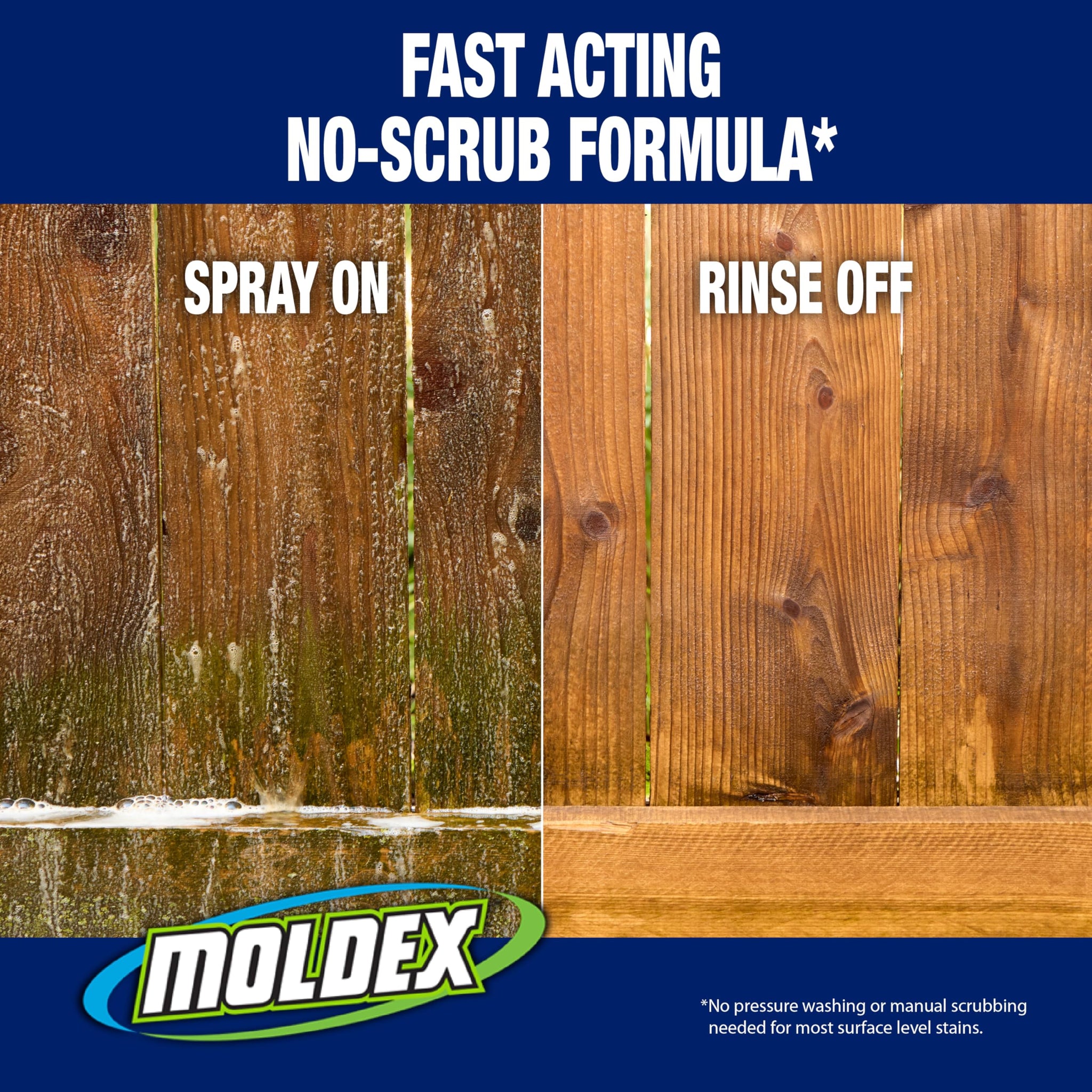 Moldex® Instant Outdoor Cleaner with Bleach and Hose End, 64 oz - Fast Acting Spray for Mold and Mildew Stains on Siding, Decks, Fences and Exterior