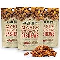 Sugar Bob’s Finest Kind, Maple Sriracha Cashews, Slow Roasted Sweet and Salty Nuts, Handmade in Vermont, 2.5 oz (Pack of 3)