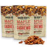 Sugar Bob’s Finest Kind, Maple Sriracha Cashews, Slow Roasted Sweet and Salty Nuts, Handmade in Vermont, 2.5 oz (Pack of 3)