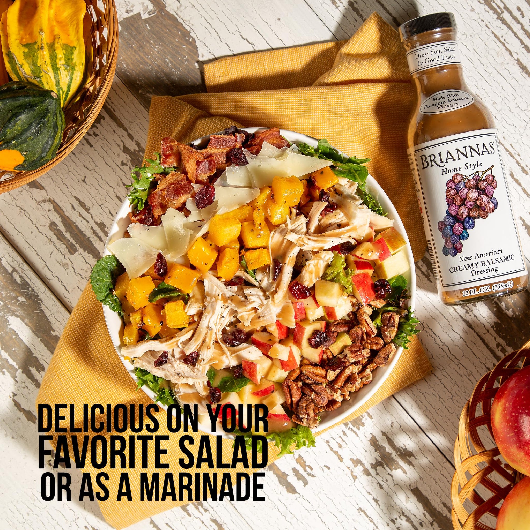 BRIANNAS - Home Style New American Creamy Balsamic Dressing - Fine Salad Dressing made with Premium Ingredients - Gluten Free Dressing - 12 oz