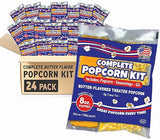 Premium America Popcorn Kit, 24 Packs for a 8oz Popper, Movie Theater & Popcorn Machine Kernels, Oil & Seasoning Packet, Bulk All in One