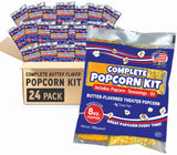 Premium America Popcorn Kit, 24 Packs for a 8oz Popper, Movie Theater & Popcorn Machine Kernels, Oil & Seasoning Packet, Bulk All in One