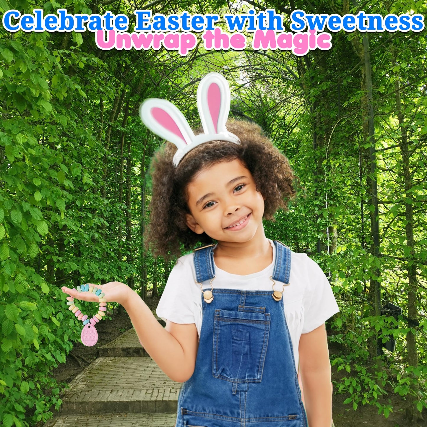 Fun Express Easter Egg Candy Bracelets (set of 12 Individually packaged) Easter Egg Filler and Basket Candy