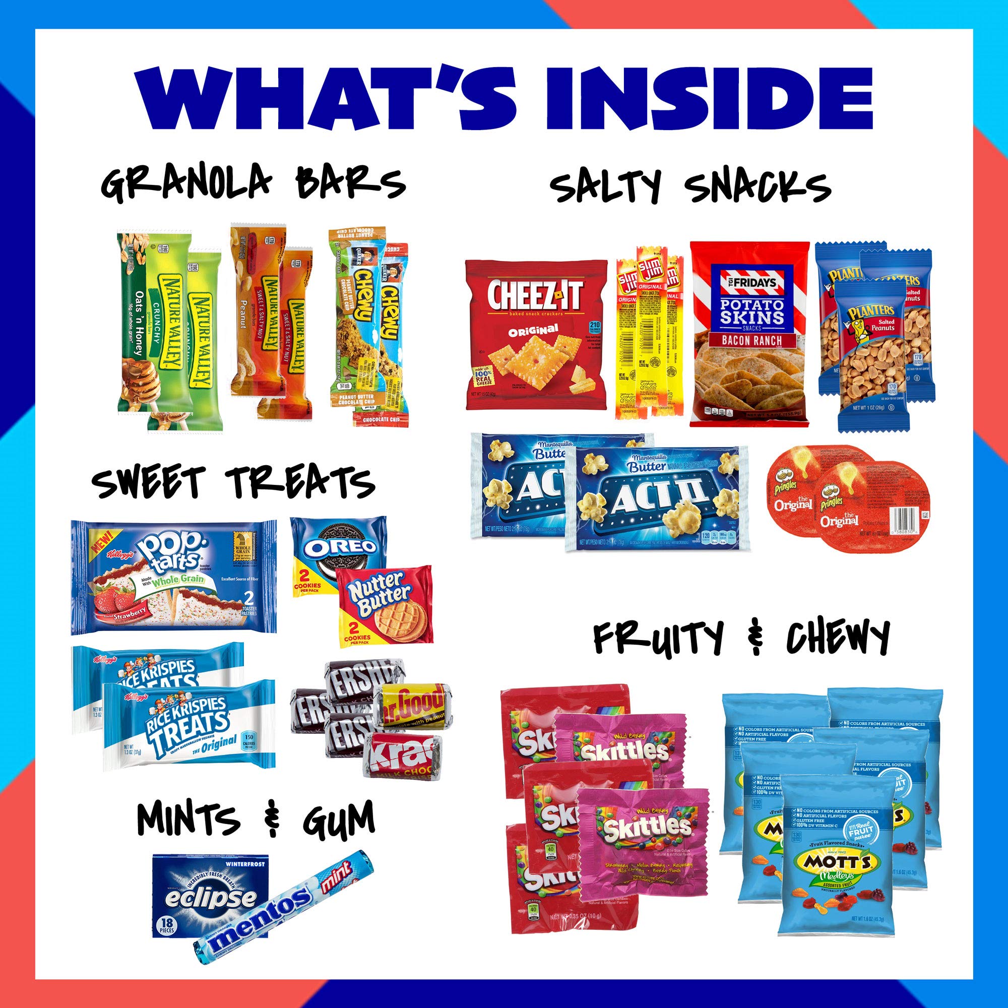 Student Encouragement - Snack Box (40 Piece Variety Gift Basket Care Package) Peanuts, Candy, Chips, Granola Bars & More - My College Crate