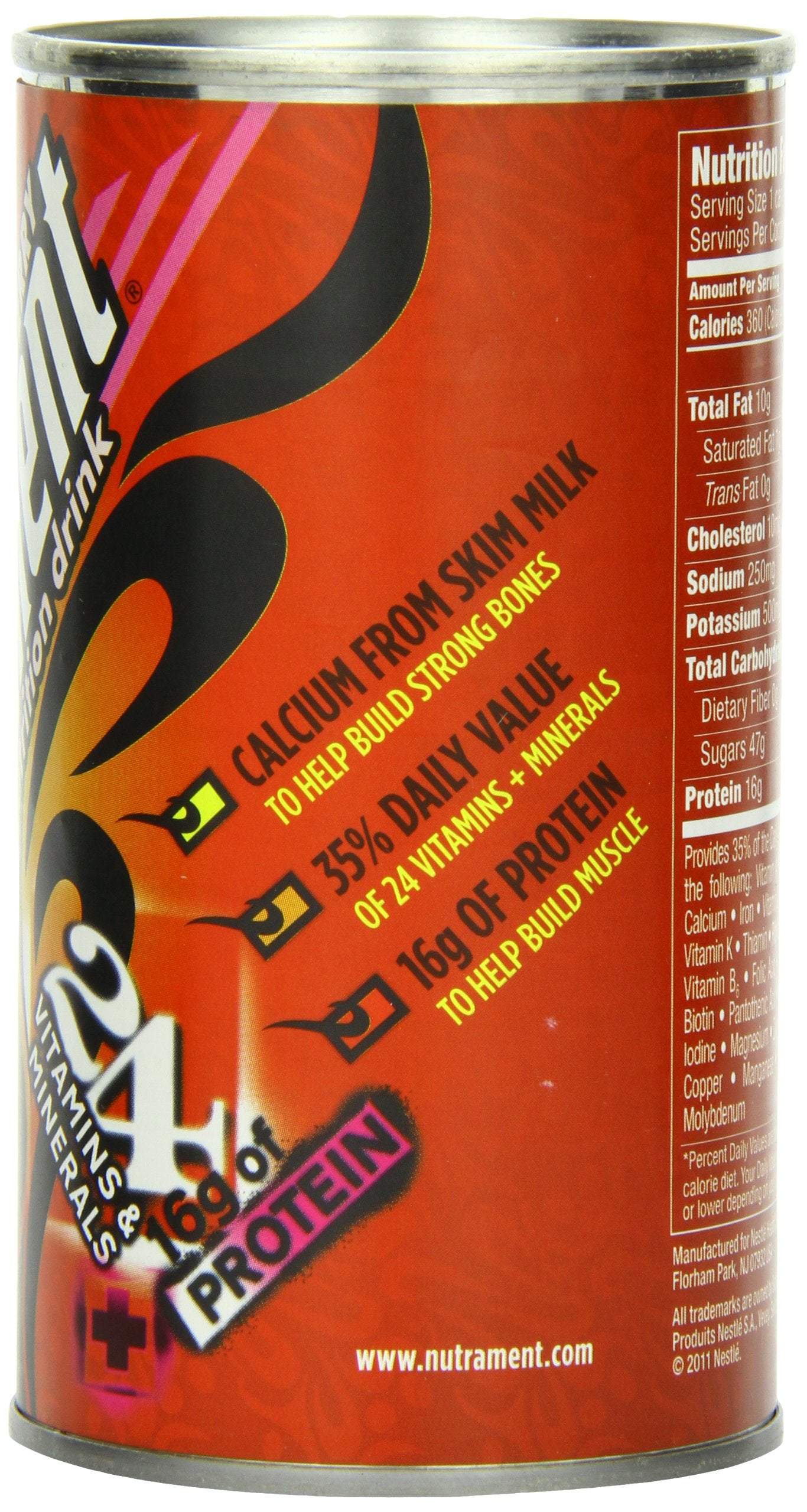 Nutrament Energy and Fitness Drink, Strawberry, 12 Ounce Cans (Pack of 12)