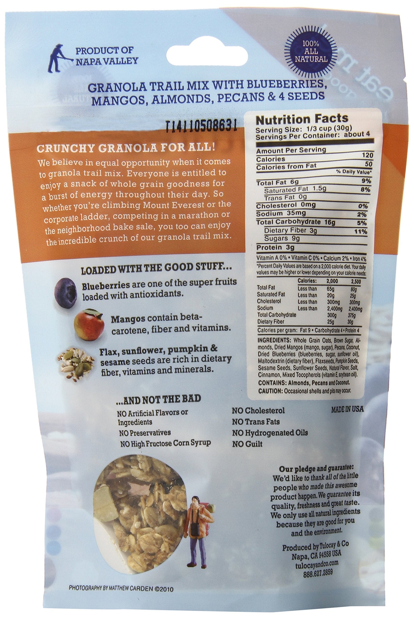 Nature's Habit Granola Trail Mix with Blueberries, Mangos, Almonds, Pecans and 4 Seeds, 4oz