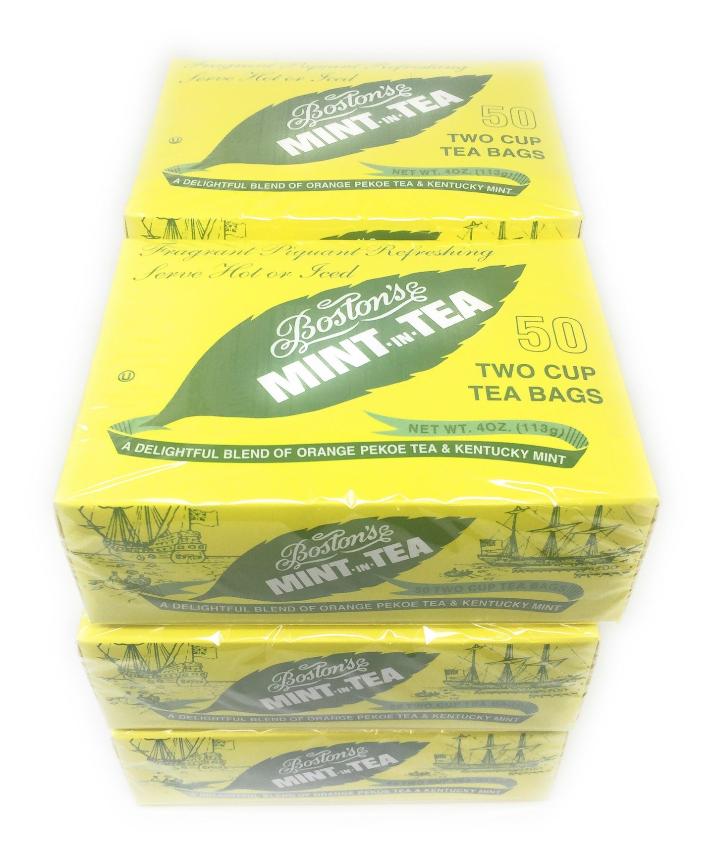 Boston Tea Mint-In-Tea, 50-Count Boxes (Pack of 6)