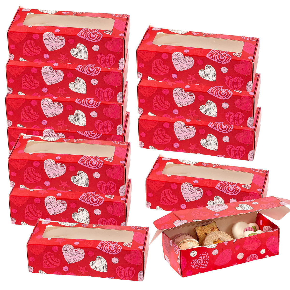 Valentine’s Day Cookie Boxes - Party Supplies - 12 Pieces