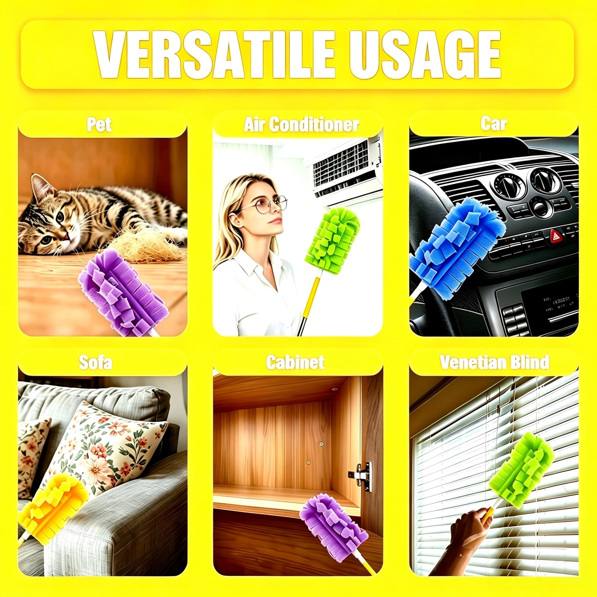 Reusable Duster Refills Compatible, 2026 New 360° Cleaning Fleece Refills Washable Duster Pads with Handle Included, Reusable Duster Refill Compatible