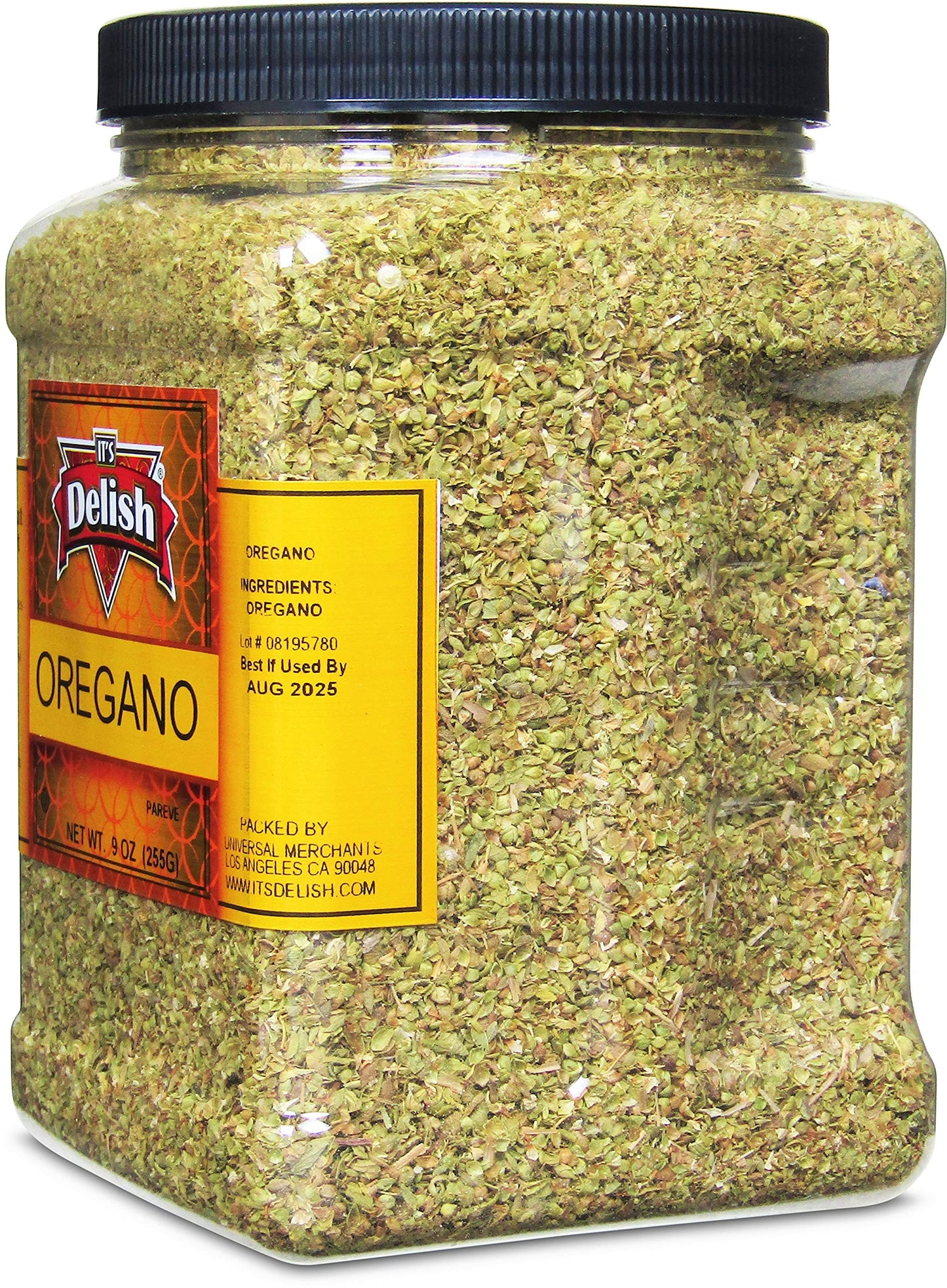Dried Oregano Leaves by It's Delish, 9 Oz Jumbo Container Bulk Jar - Classic Italian Style Seasoning - Sprinkle on Pizza, Pasta, Stews, Soups, Fish