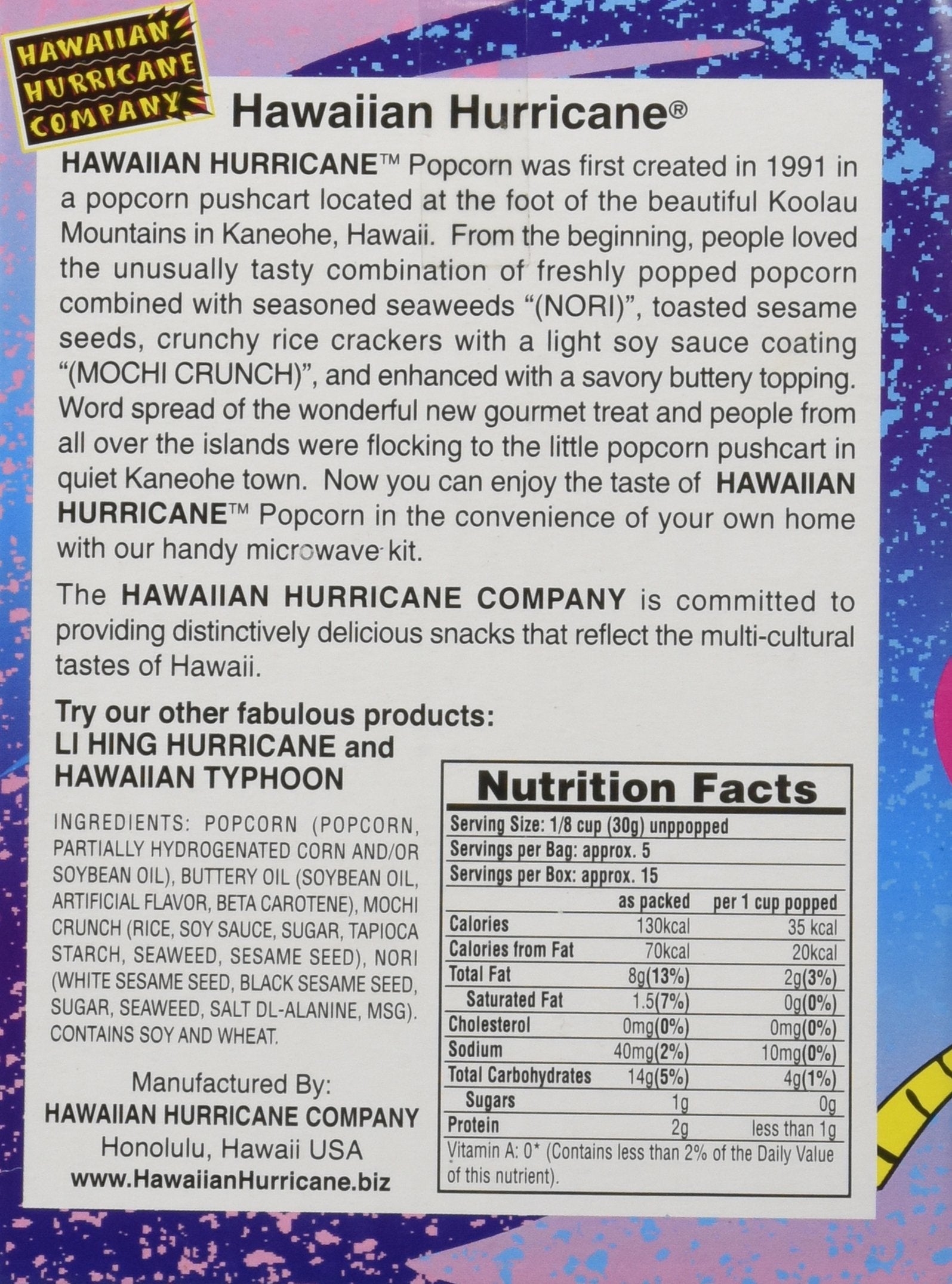 3pk Hawaiian Hurricane Microwave Popcorn Gift Box