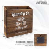 Magnetic Lint Bin for Laundry Room - Mountable, Wooden Lint Box/Holder/Trash Can or Organization and Storage Bin for Washer and Dryer Supplies