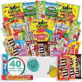 Birthday Candy Gift Basket (40 Full Size Snack Box Care Package) Sour Patch Kids, M&Ms, Skittles, Swedish Fish, & More - The Care Crate Co.