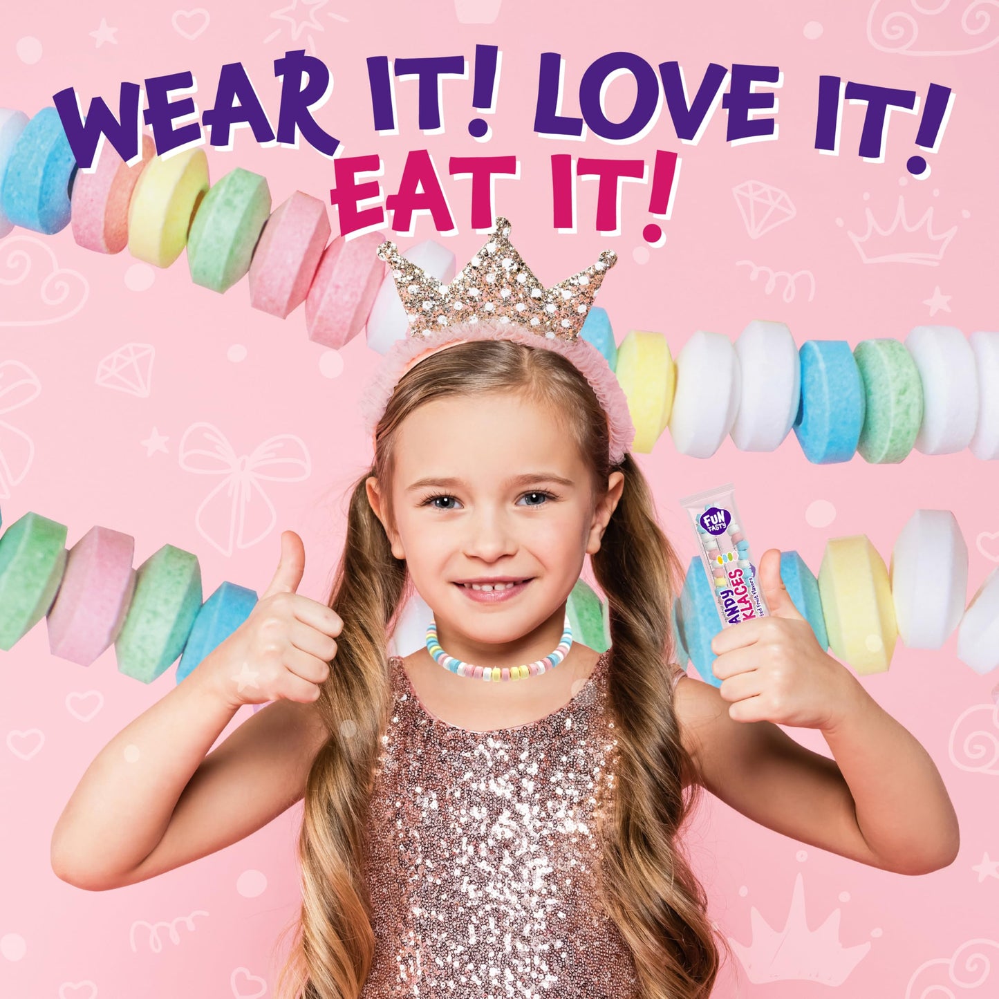 Candy Necklaces - 28 Count - Bulk Candy Individually Wrapped - Candy for Goodie Bags, Party Favors, Classroom Rewards, Birthday Celebrations & Fun