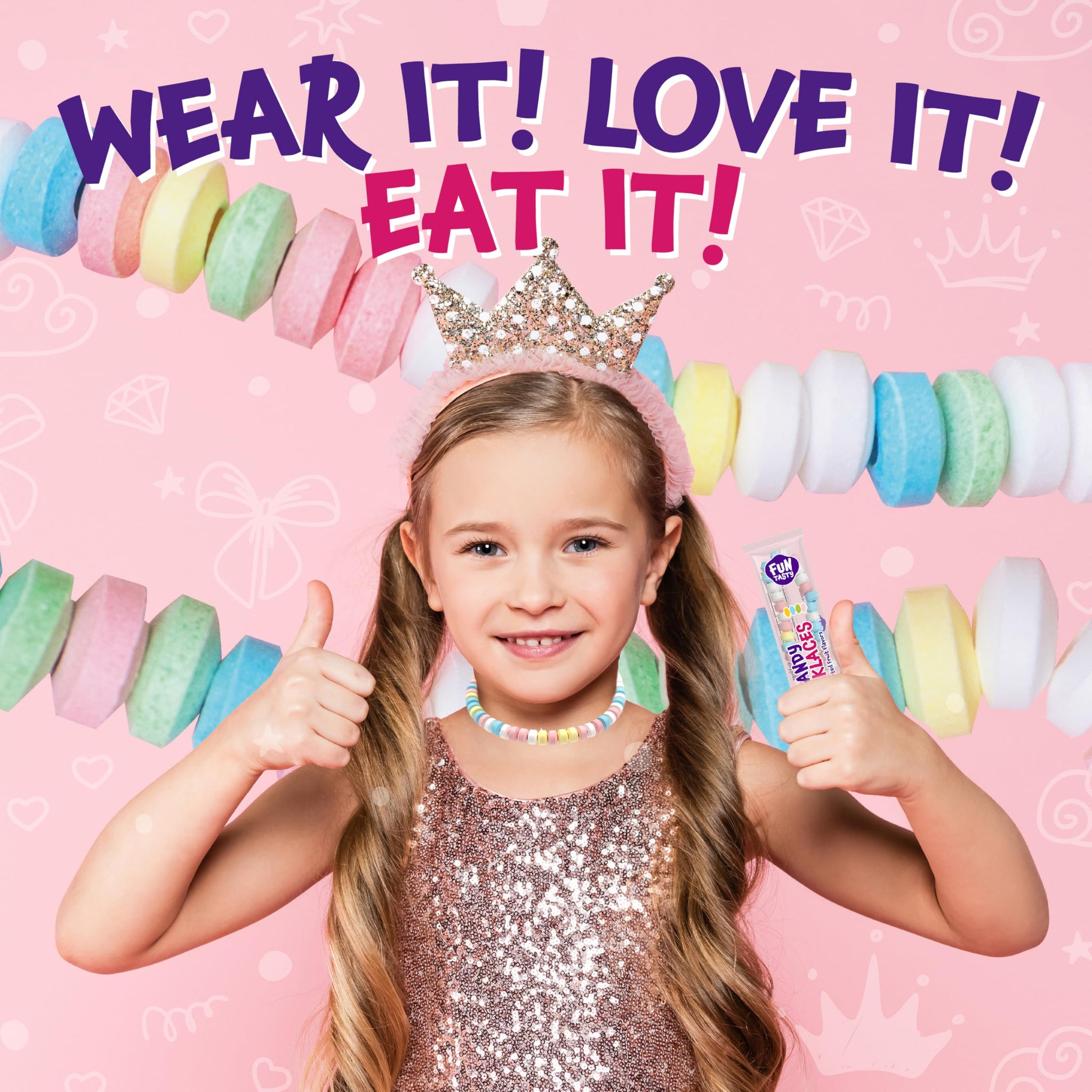 Candy Necklaces - 28 Count - Bulk Candy Individually Wrapped - Candy for Goodie Bags, Party Favors, Classroom Rewards, Birthday Celebrations & Fun