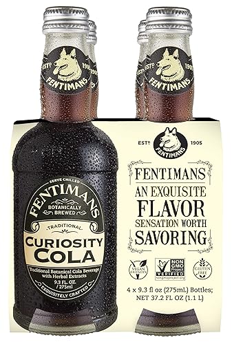 Fentimans Sparkling Curiosity Cola - Healthy Soda, All Natural Craft Soda Pop, Perfect Mixer, Natural Ingredients, Botanically Brewed - 9.3 Fl Oz