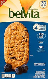 belVita Blueberry Breakfast Biscuits, 30 Total Packs, 5 Count(Pack of 6)