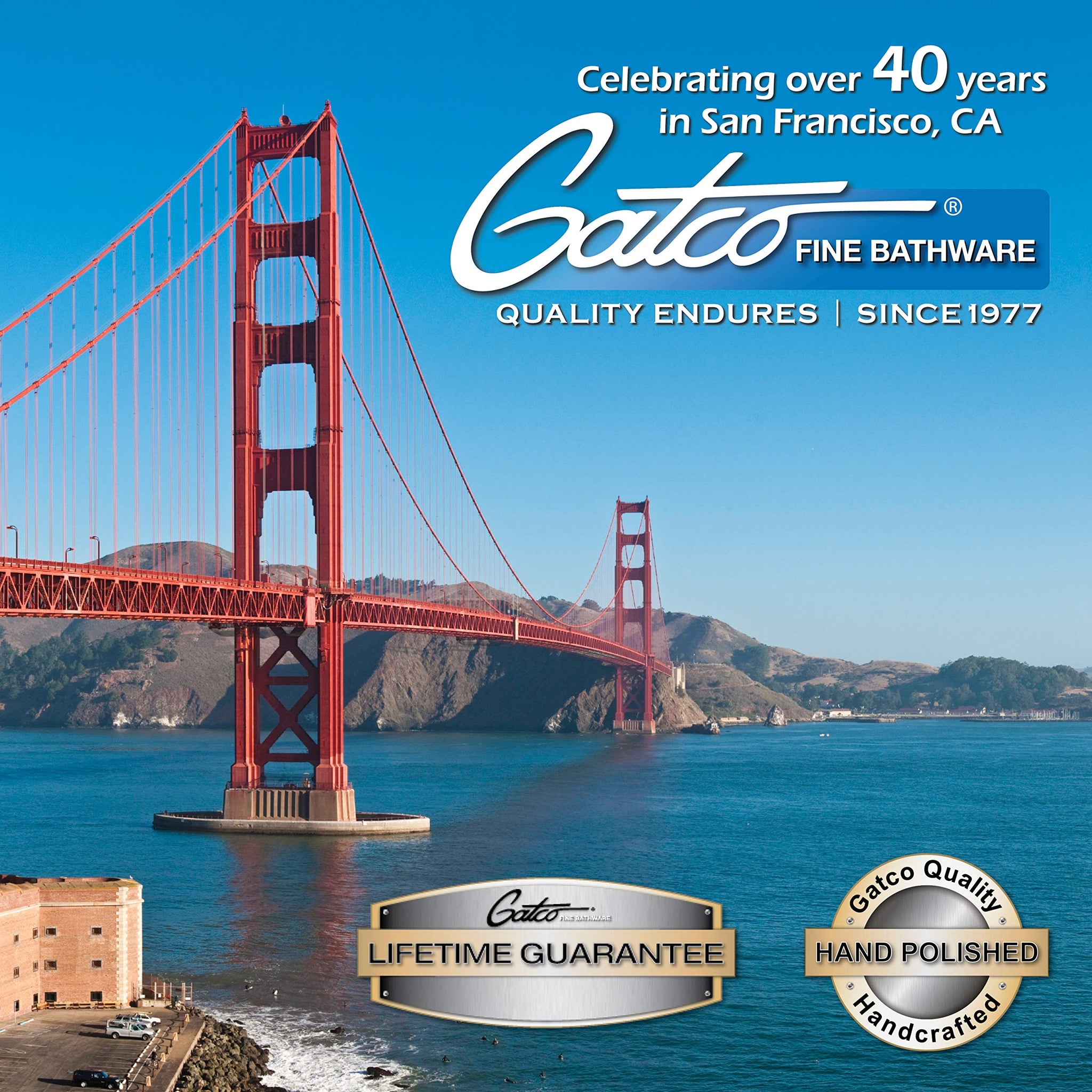 Gatco 1488 Elegant Square Toilet Brush Holder, Chrome
