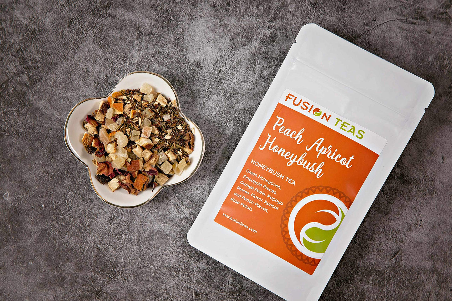 Peach Apricot - Loose Leaf Honeybush Herbal Tea - Fusion Teas 4oz Pouch