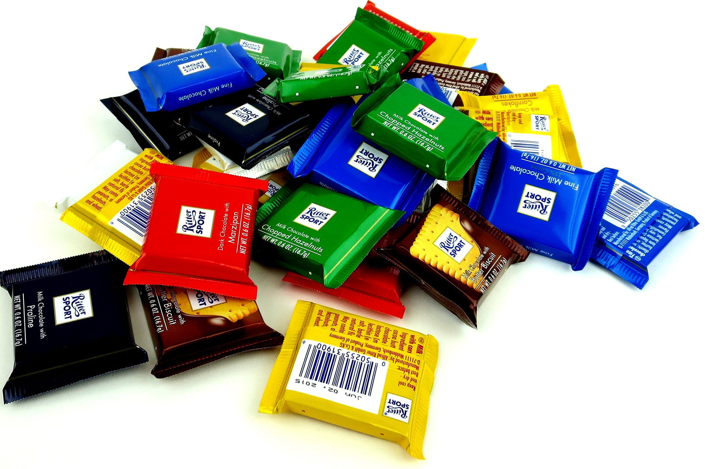 Ritter Sport Assorted Mini Chocolate Squares, 1 lb Bag in a BlackTie Box