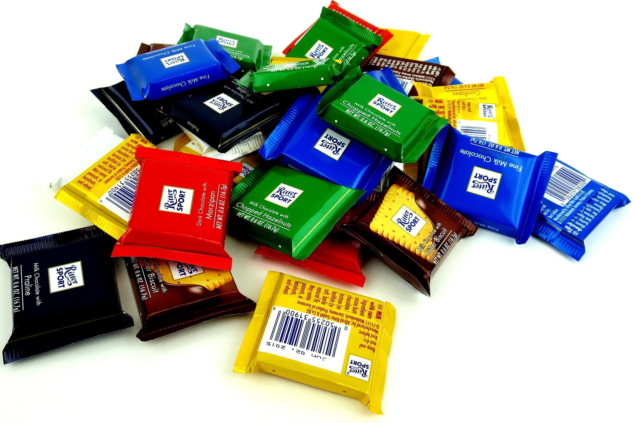 Ritter Sport Assorted Mini Chocolate Squares, 1 lb Bag in a BlackTie Box