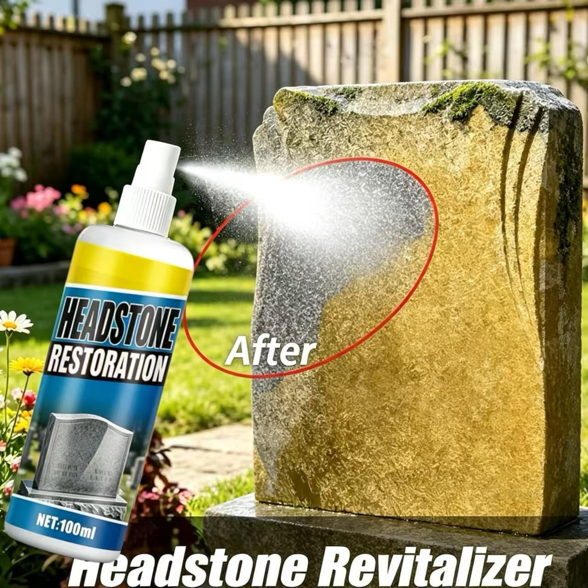 Headstone Restoration and Cleaning Spray, 2026 Upgrade Headstone Restoration & Cleaning Spray Restoring and Protecting, Gentle Stone Care Formula