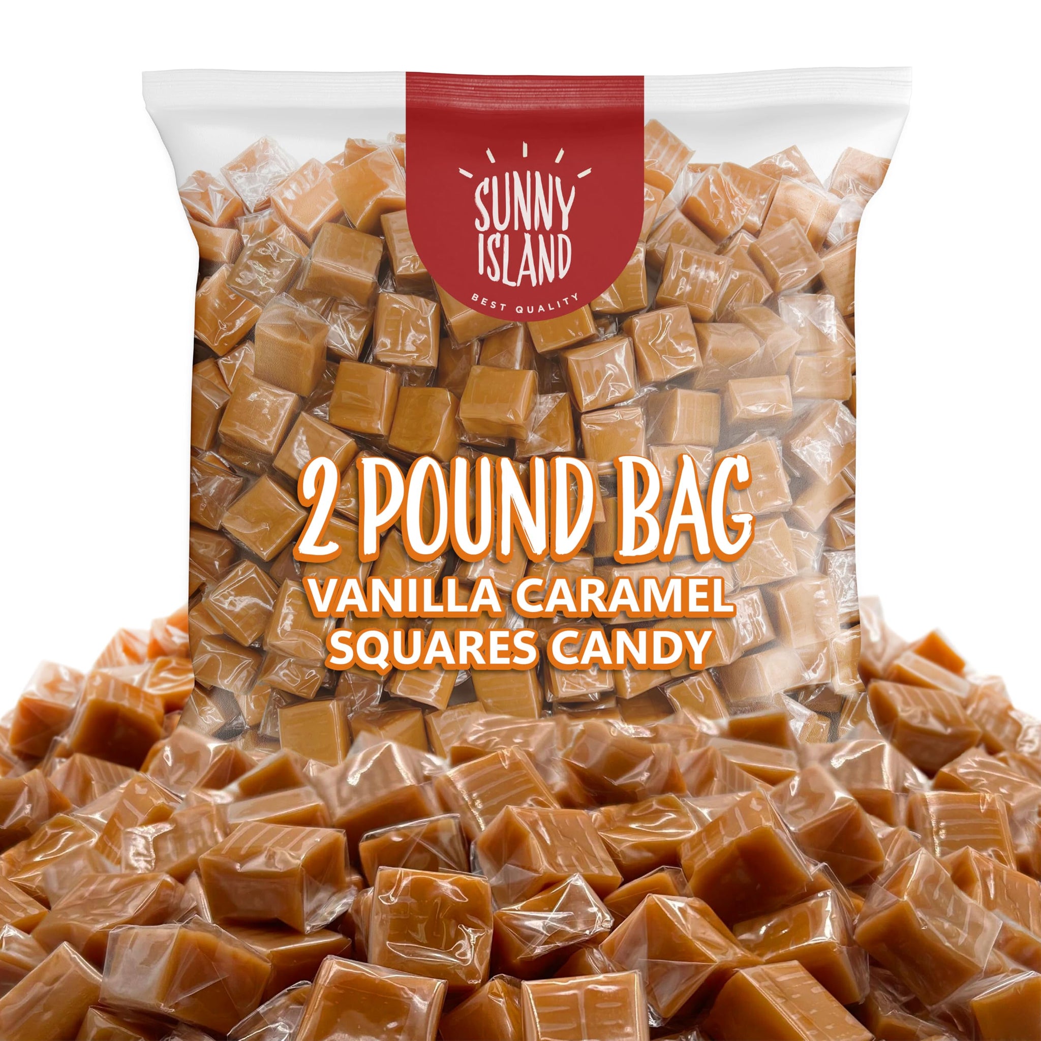 Caramel Candy | 2 Pound Bag | Caramels Individually Wrapped | Vanilla Flavor | Classic Chewy Candy for Gifting, Baking, Office Bowls and Party Favors