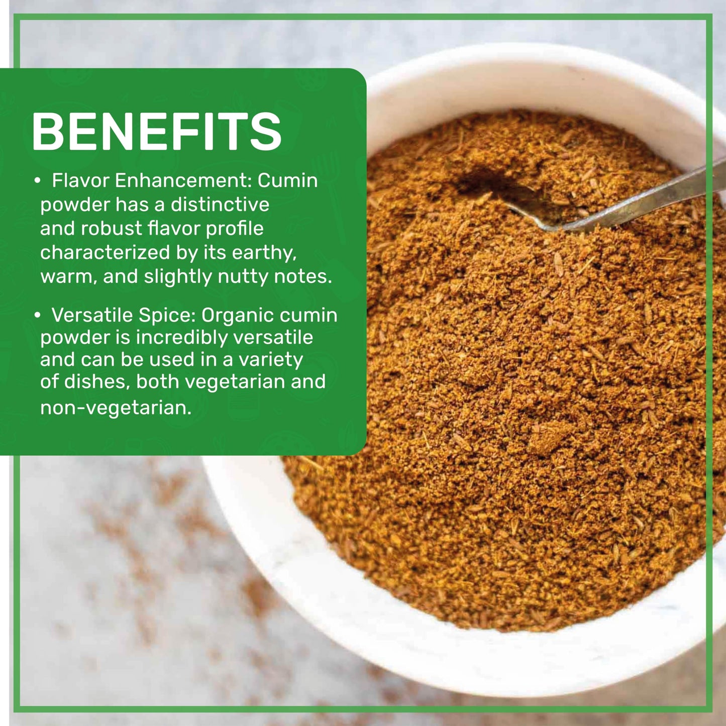 Jiva Organics Organic Ground Cumin Powder 1 Pound Jar - 100% Pure & Non-GMO, Cumin Seed Powder (packaging may vary)