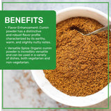 Jiva Organics Organic Ground Cumin Powder 1 Pound Jar - 100% Pure & Non-GMO, Cumin Seed Powder (packaging may vary)