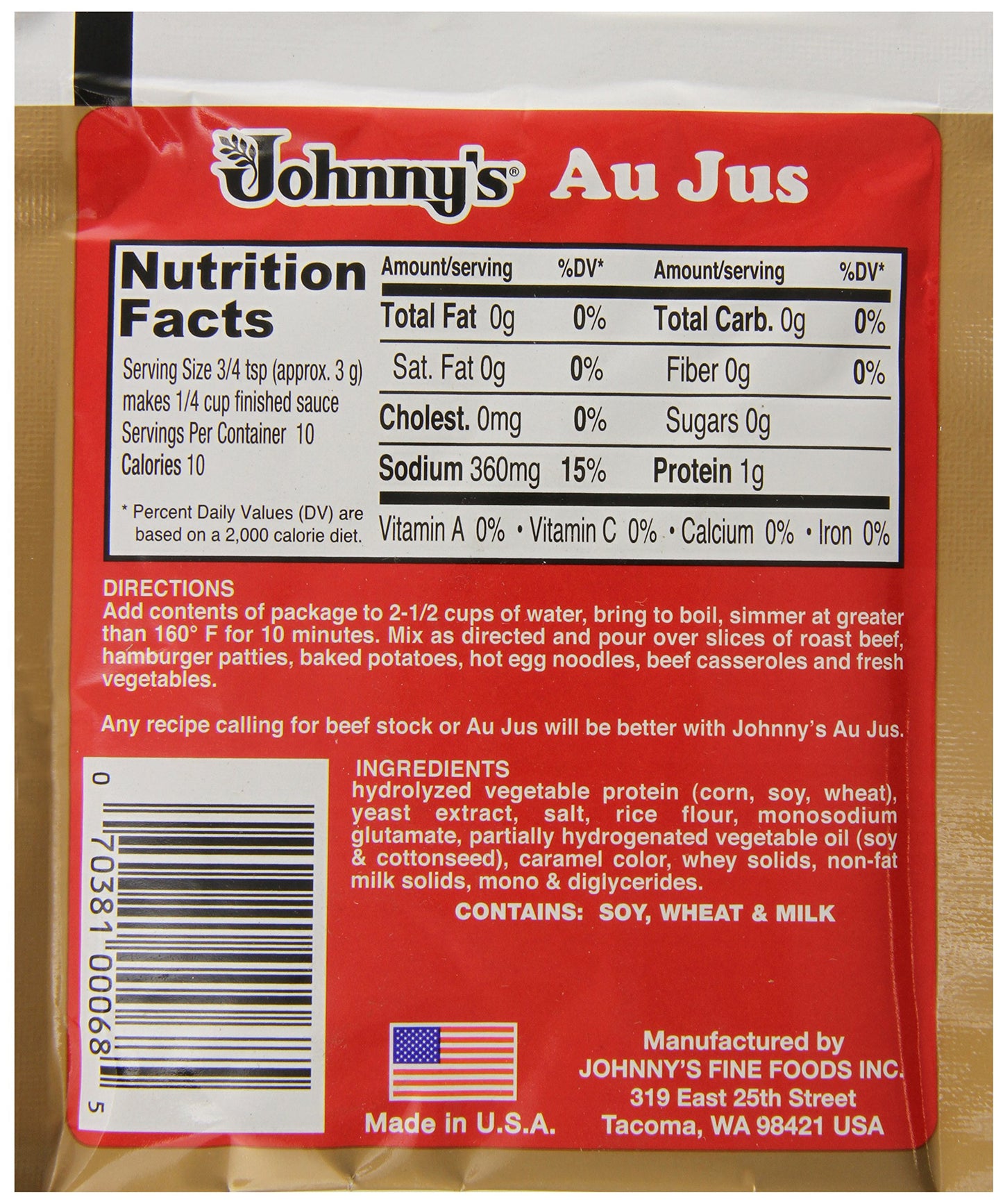 Johnny's French Dip Au Jus Powder, 1.10 Oz (Pack of 24)