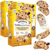 Nonni's THINaddictives Dark Chocolate Banana Nut Crisps 4.4 oz, Lightly Sweet Almond Snack, 6 On-the-Go Packs, 90 Calories, 3 Pack