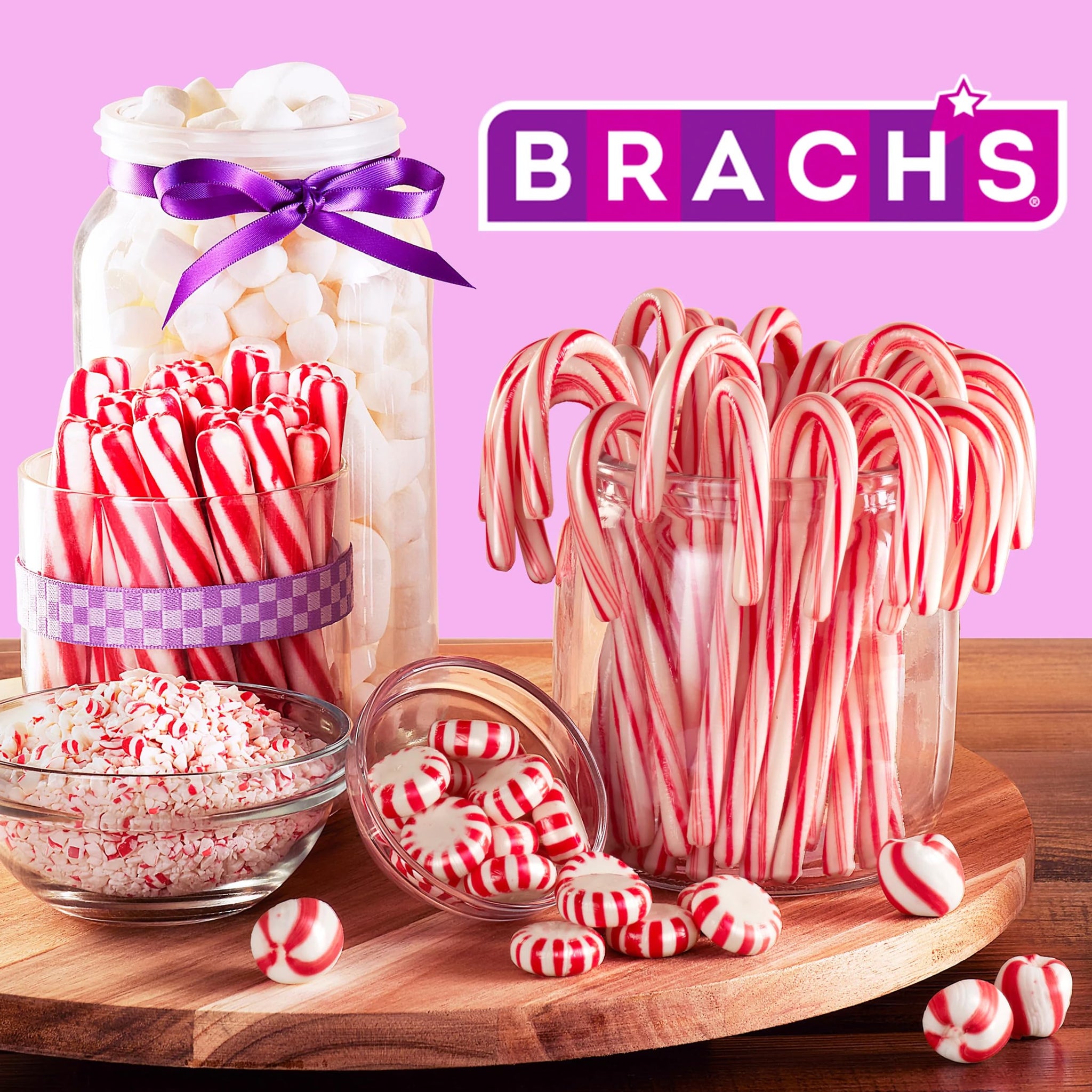Brach's Holiday Soft Peppermint Candy, Christmas Candy Individually Wrapped Mints, 10oz