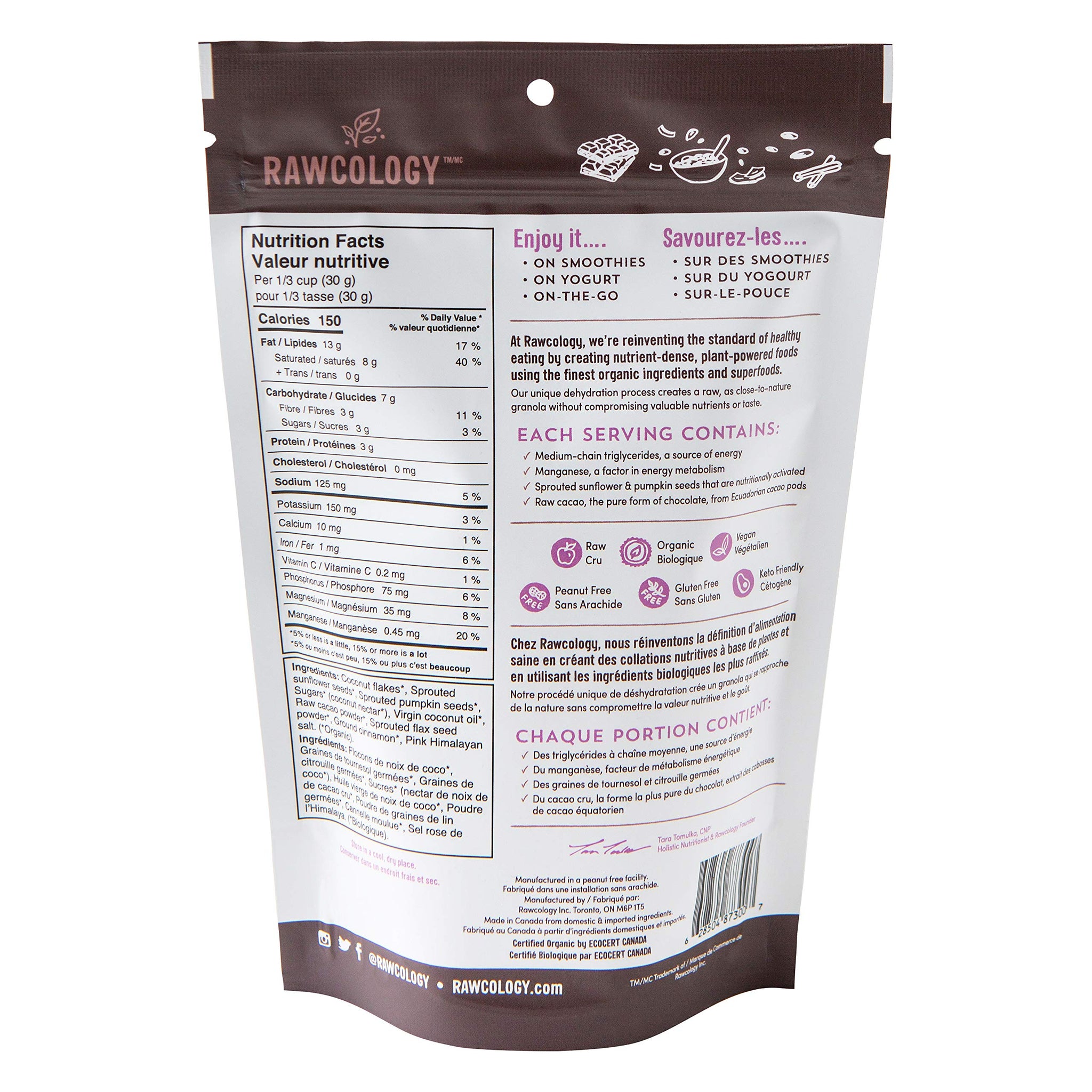 Rawcology Organic Chocolate Raw Crunch Granola, 200 GR