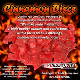 Cinnamon Discs Hard Candies - (1 Pound Bag) of Individually Wrapped Red Cinnamon Candy Disks.(16oz.)