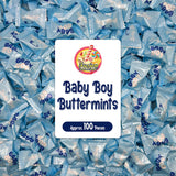 Baby Boy Buttermints - 100 Count - Baby Shower Blue Butter Mints Individually Wrapped - Baby Shower Candy - Perfect For Gender Reveal Parties