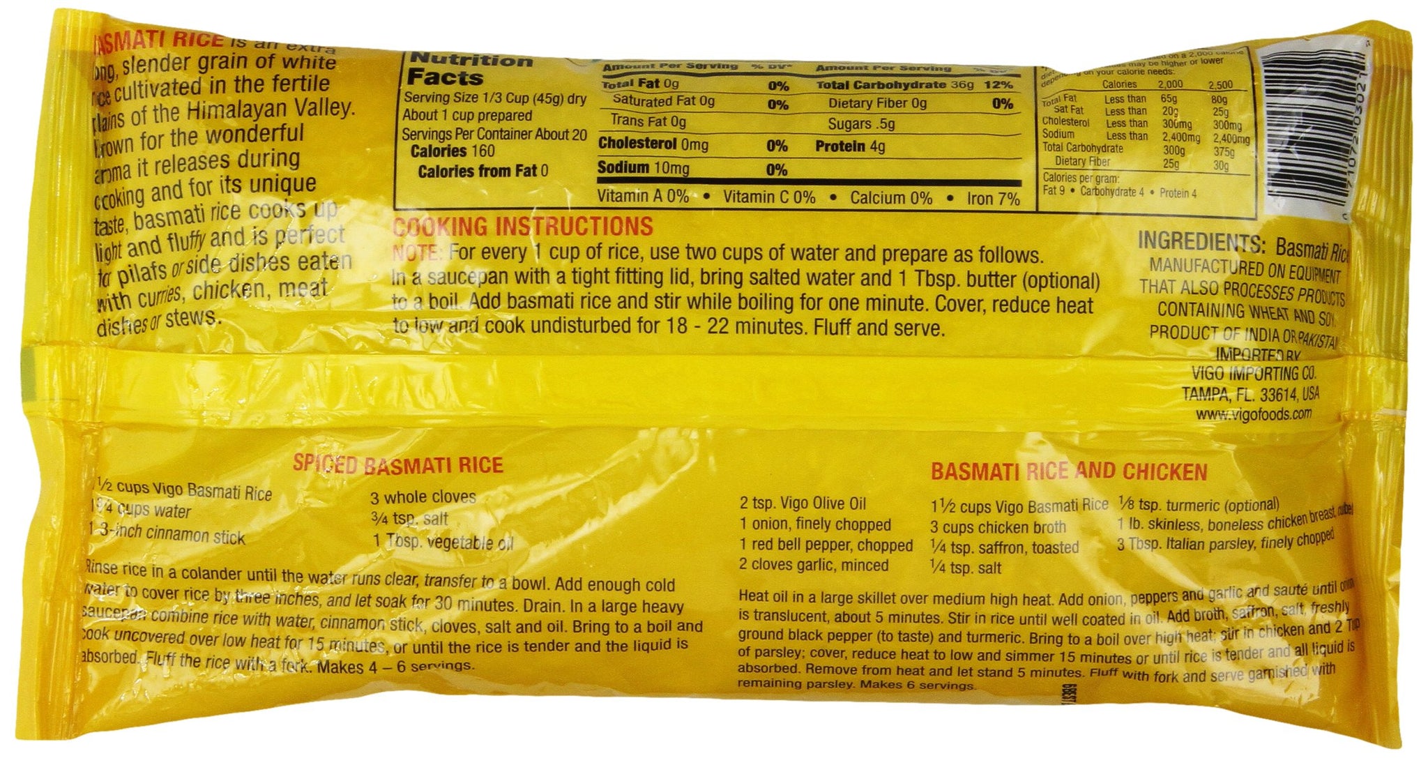 Vigo Basmati Rice, 2 Pound