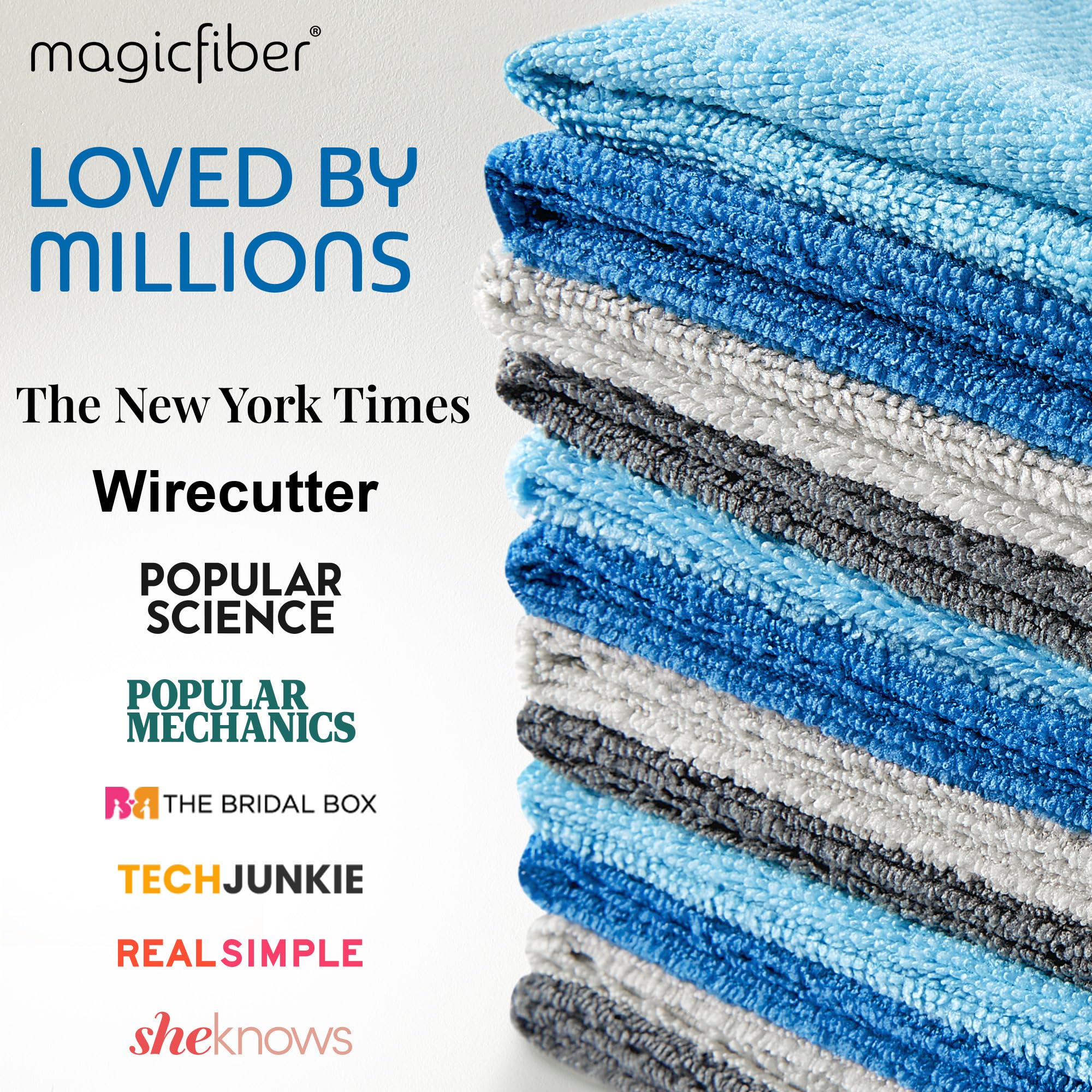 MagicFiber Microfiber Cleaning Cloth - Higher Quality, Larger Size - Micro Fiber Cloth for Cleaning Rags, Dust Cloths, Kitchen Dish Towels (12 Pack