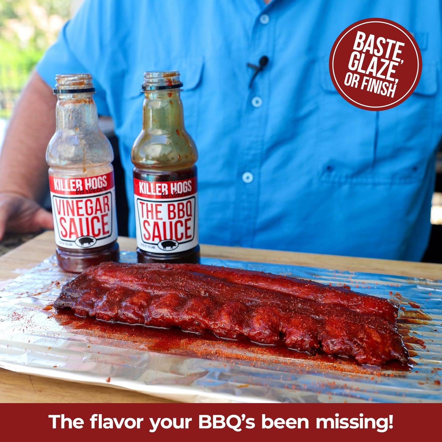 Killer Hogs The BBQ Sauce & Vinegar Sauce Pack of 2 Bottles | Use for all your Grillings Needs including Chicken, Beef, and Pork | 16 oz Per Bottle |