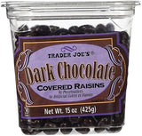 Trader Joes Dark Chocolate Covered Raisins, 3 Pack