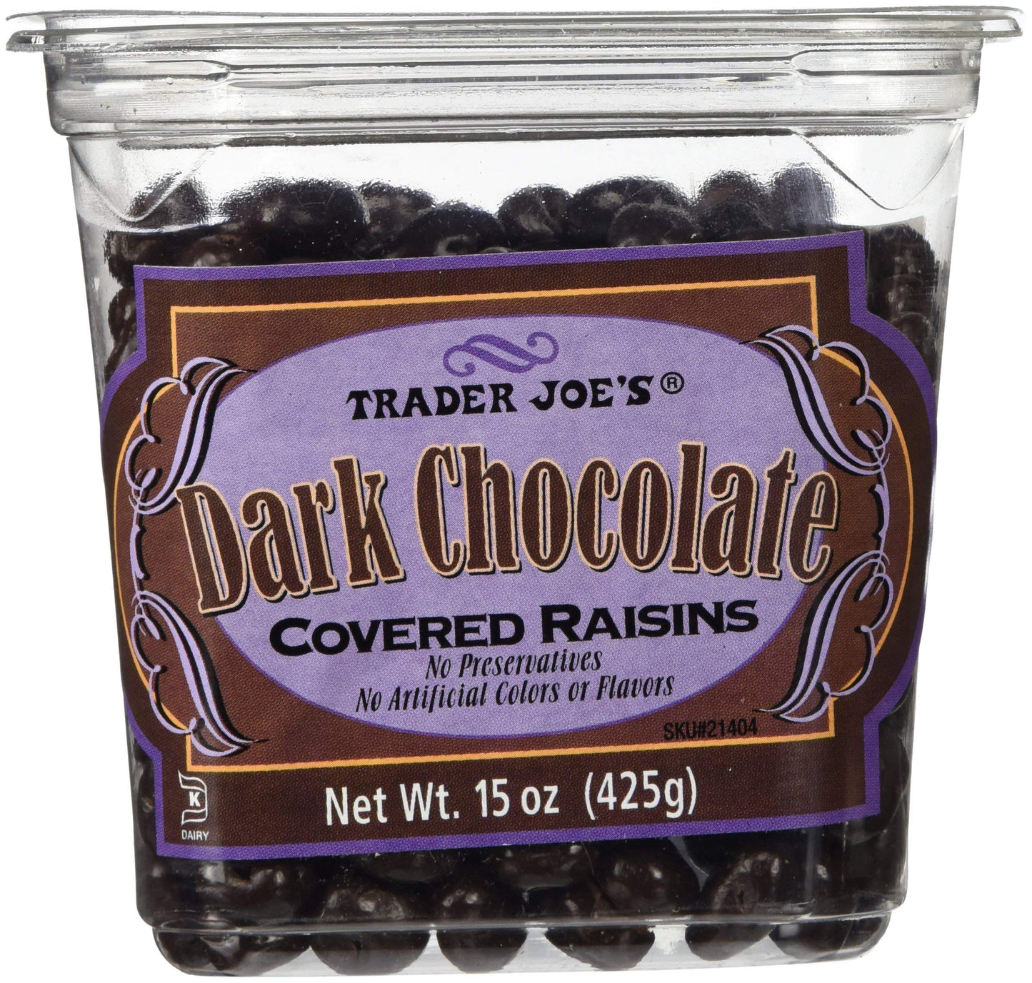 Trader Joes Dark Chocolate Covered Raisins, 2 Pack
