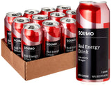 Amazon Brand - Solimo Red Energy Drink, Sugar-Free, Vegan, Low-Calorie, 16 fl oz (Pack of 12)