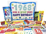 RETRO CANDY YUM ~ 1968 58th Birthday Gift Box Nostalgic Retro Candy Assortment from Childhood for 58 Year Old Man or Woman Born 1968