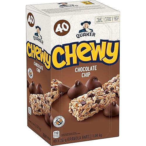 Quaker Chewy Chocolate Chip Granola Bars, Peanut Free 40-Count {Imported from Canada}