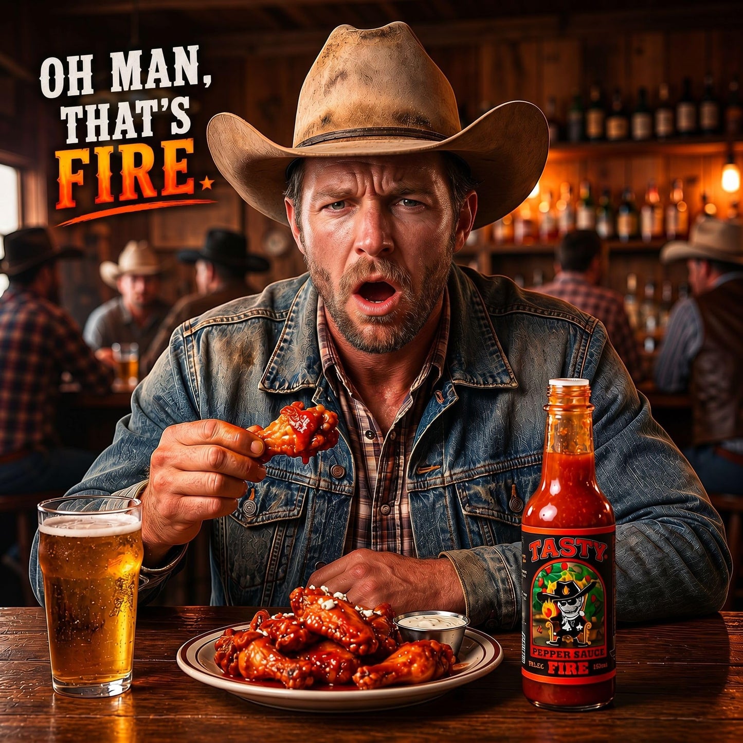 TASTY Pepper Sauce FIRE - Authentic Caribbean Pepper Sauce, Trinidad Scorpion Pepper Blend, Extreme Heat, Super Hot Gourmet Chili Sauce for Wings