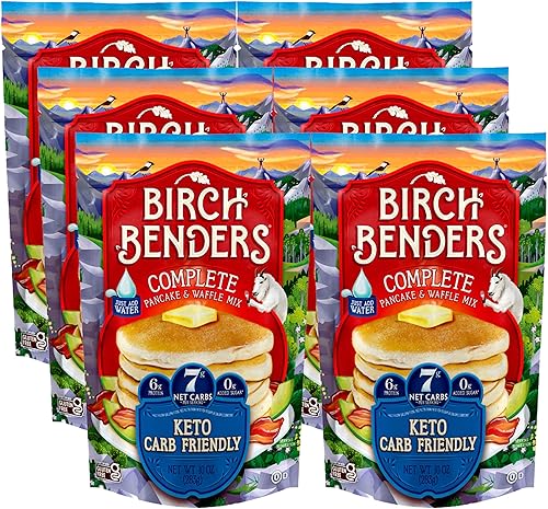 Birch Benders Keto Pancake and Waffle Mix, 10 oz (Pack of 6)