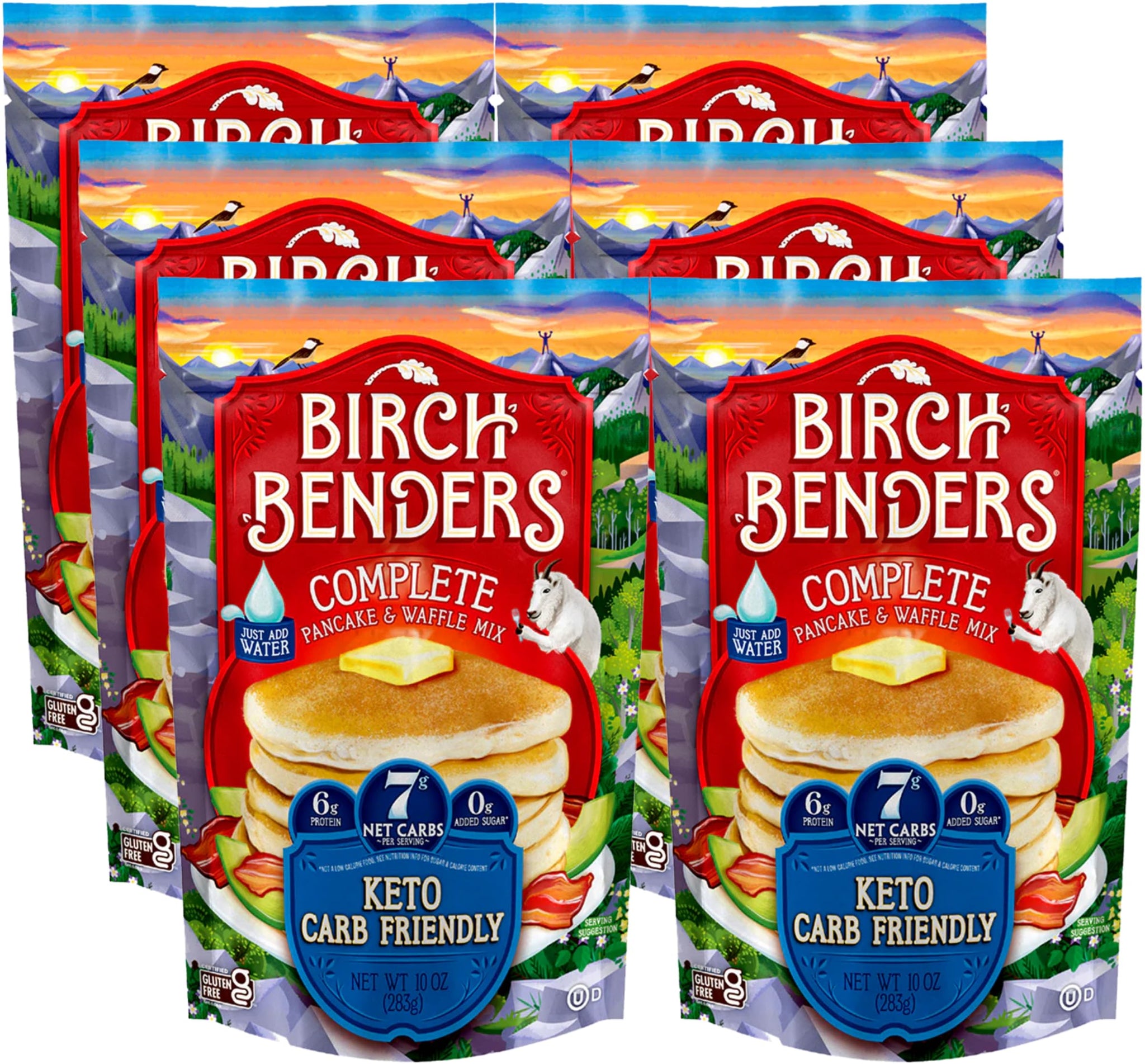 Birch Benders Keto Pancake and Waffle Mix, 10 oz (Pack of 6)