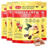 Pocas Original Ginger Chews - Sweet and Zesty Ginger Chew, Individually Wrapped Low-Calorie Snacks, Ginger Candy Made with Pure Cane Sugar, 3 Oz Ea